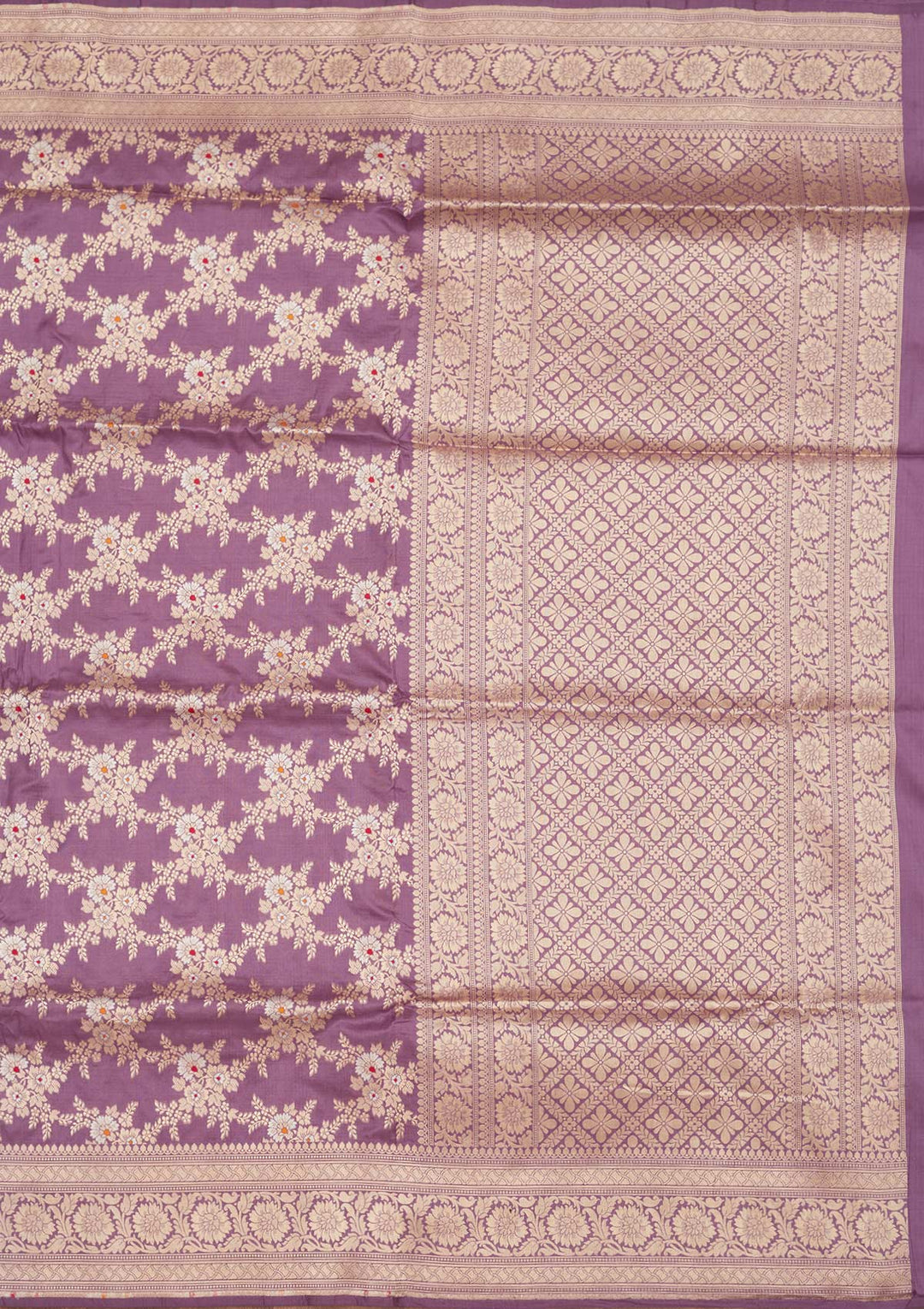 Lavender Zariwork Pure Silk Saree
