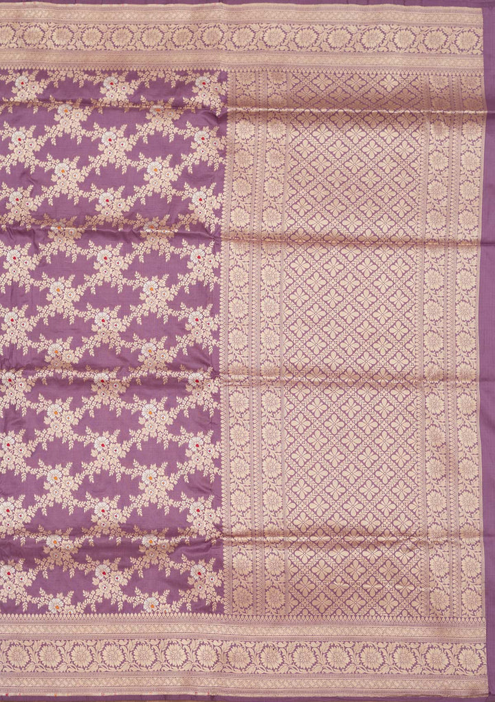 Lavender Zariwork Pure Silk Saree