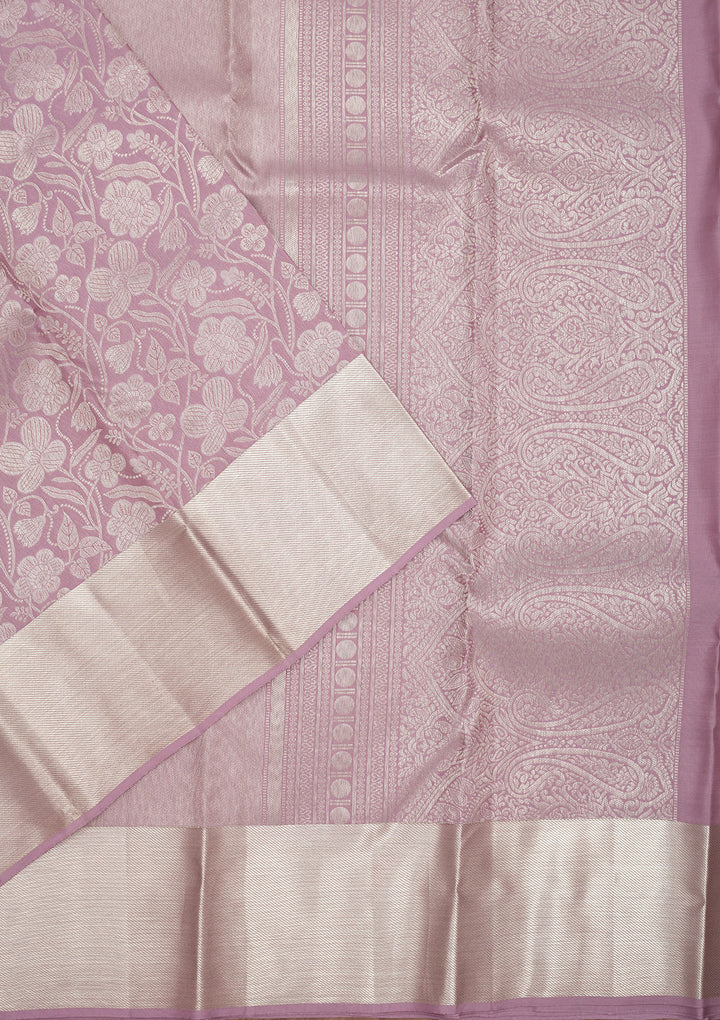 Lavender Zariwork Pure Silk Saree