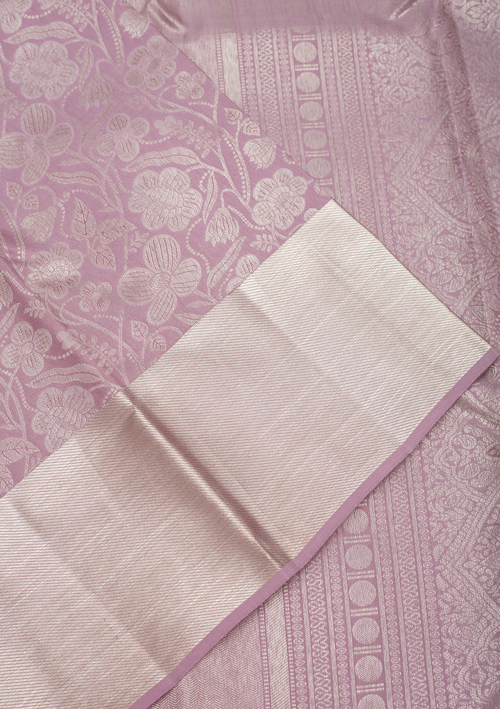 Lavender Zariwork Pure Silk Saree