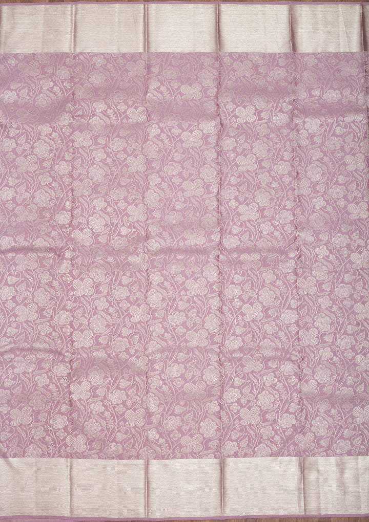 Lavender Zariwork Pure Silk Saree