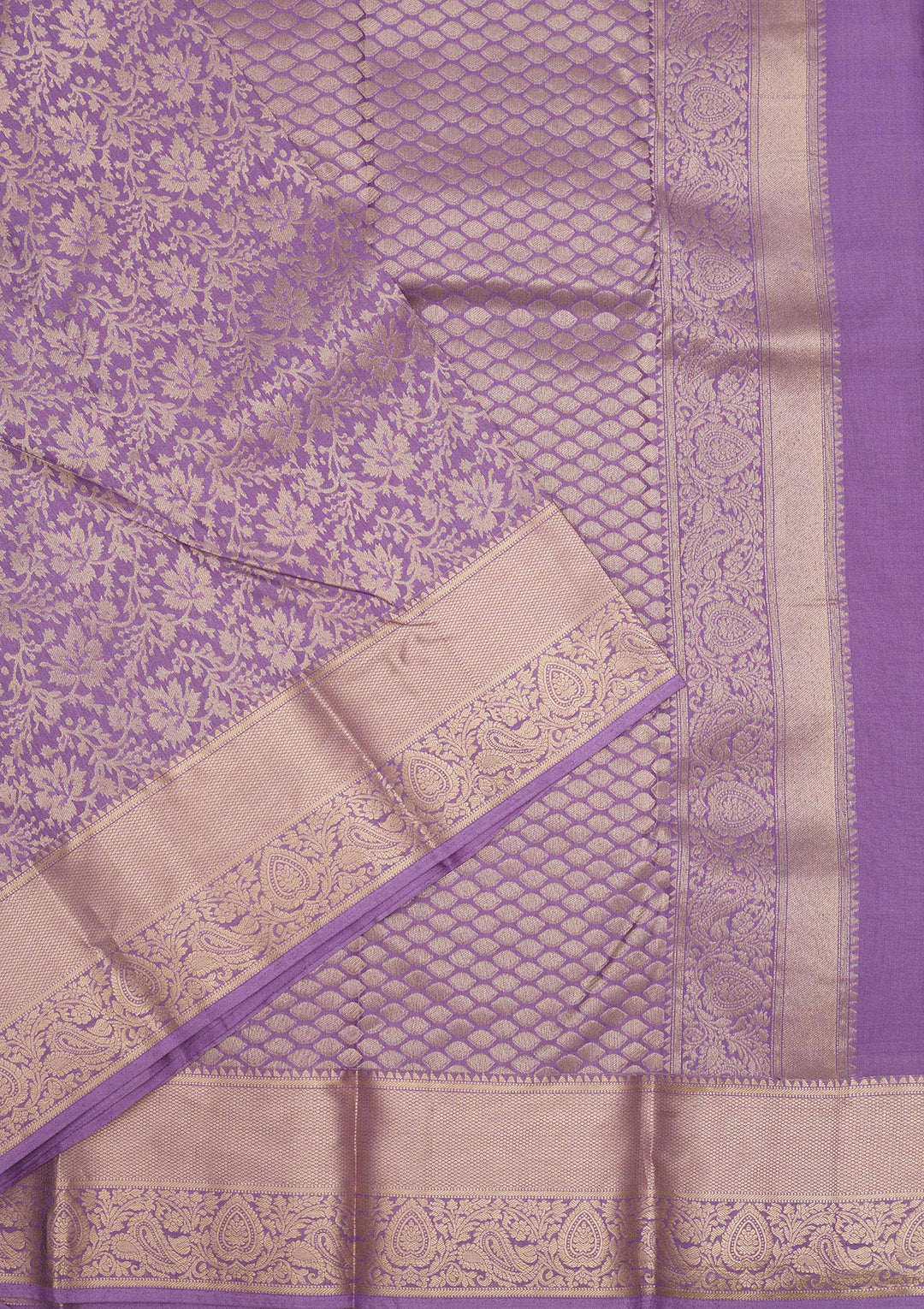 Lavender Zariwork Pure Silk Saree