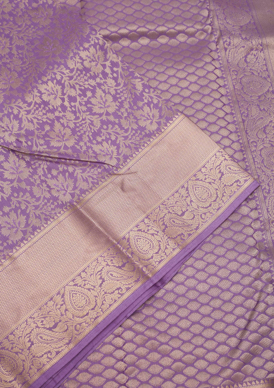 Lavender Zariwork Pure Silk Saree