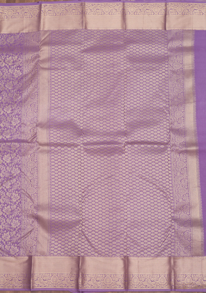 Lavender Zariwork Pure Silk Saree