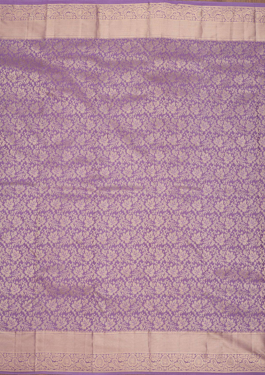 Lavender Zariwork Pure Silk Saree