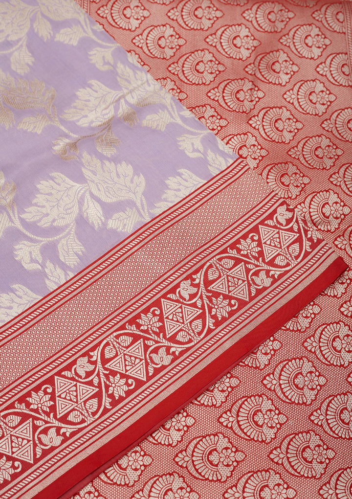 Lavender Zariwork Pure Silk Saree