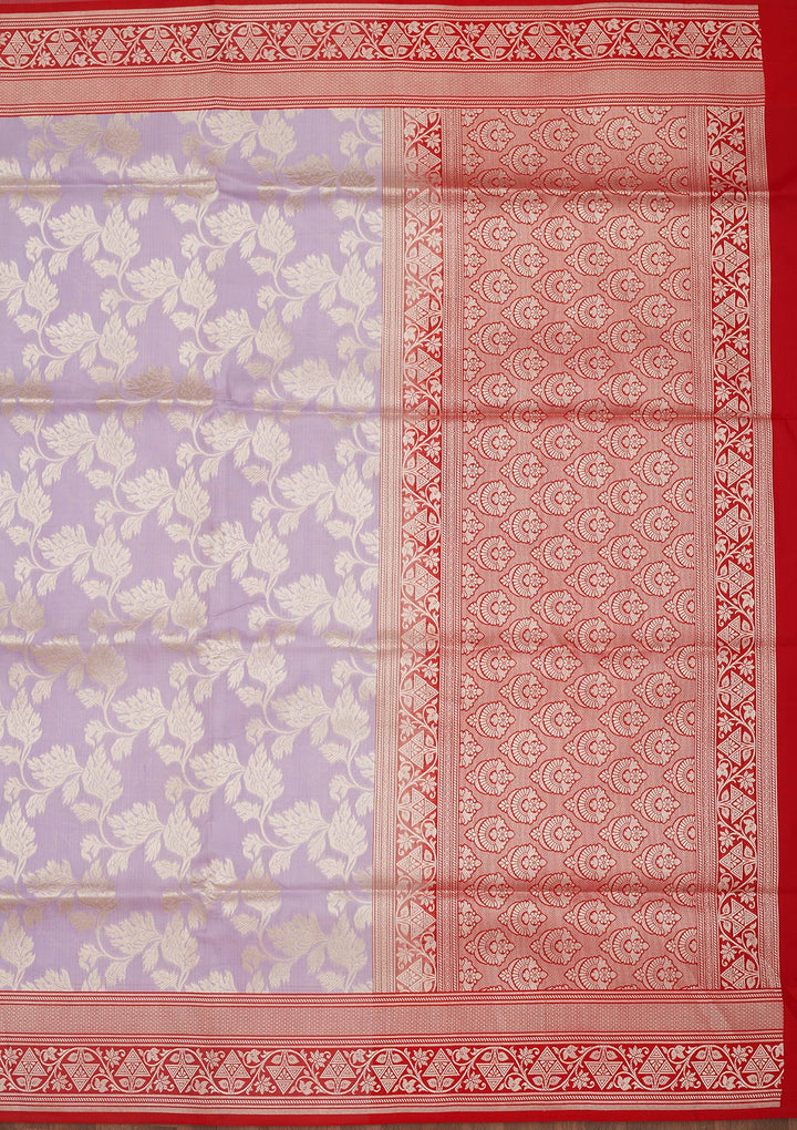 Lavender Zariwork Pure Silk Saree