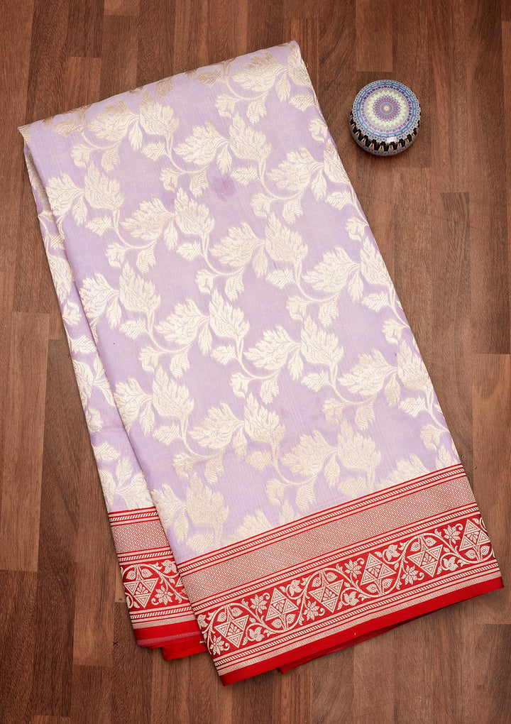 Lavender Zariwork Pure Silk Saree