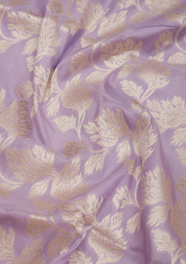 Lavender Zariwork Pure Silk Saree