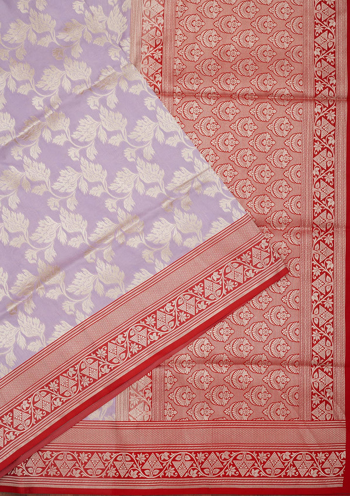 Lavender Zariwork Pure Silk Saree