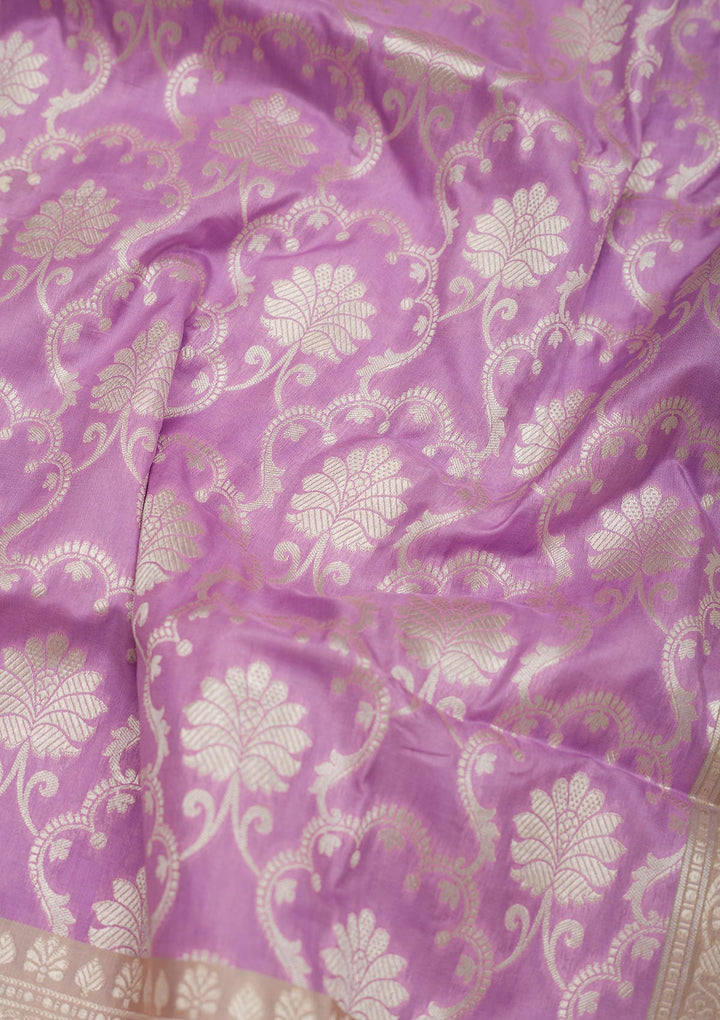 Lavender Zariwork Pure Silk Saree