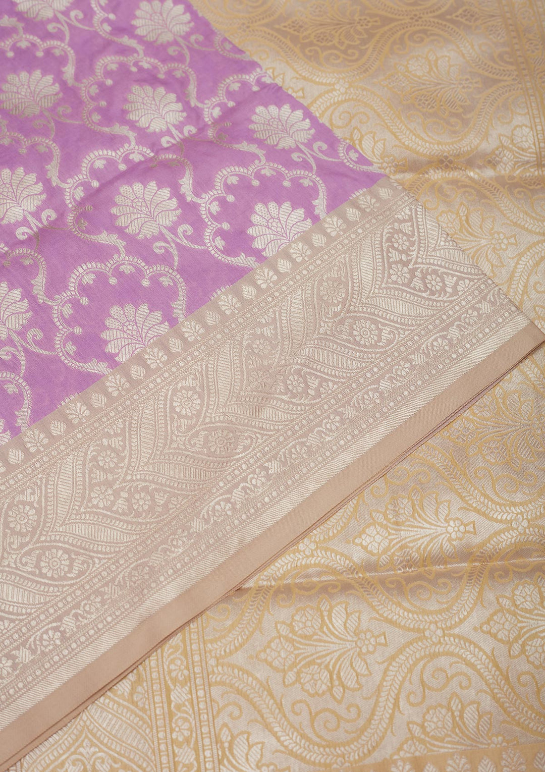 Lavender Zariwork Pure Silk Saree