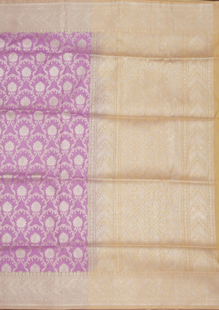 Lavender Zariwork Pure Silk Saree