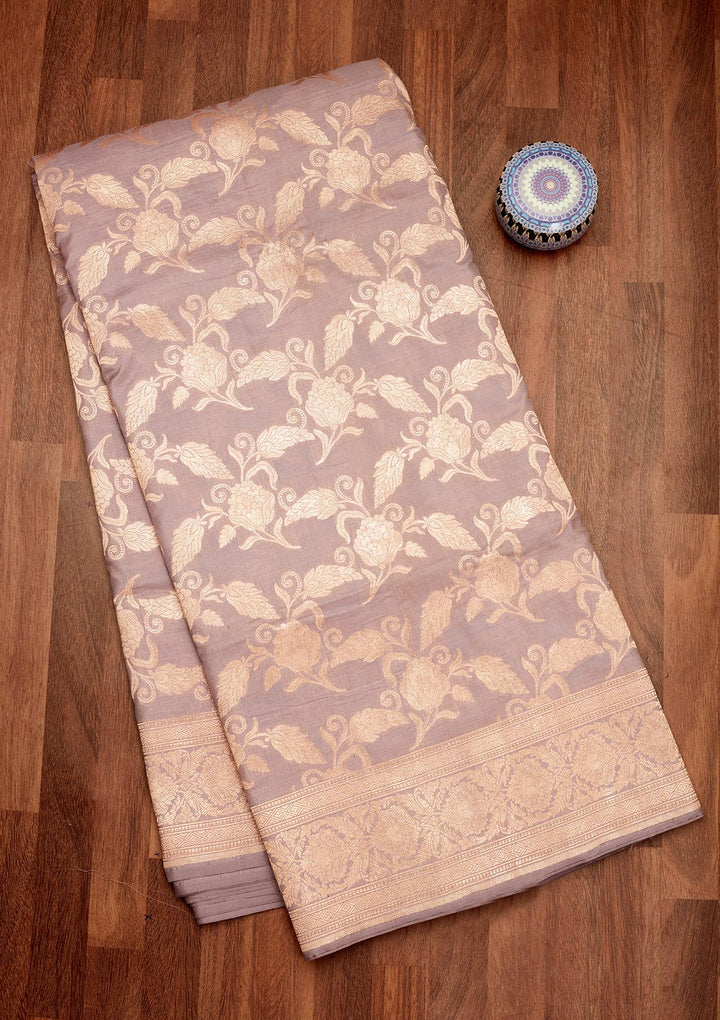 Lavender Zariwork Pure Silk Saree