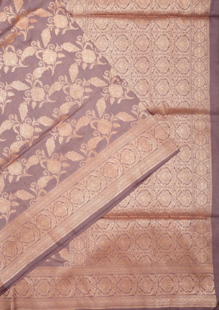 Lavender Zariwork Pure Silk Saree
