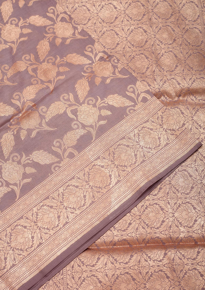 Lavender Zariwork Pure Silk Saree