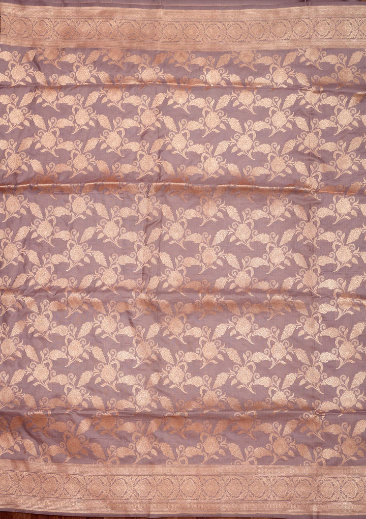 Lavender Zariwork Pure Silk Saree