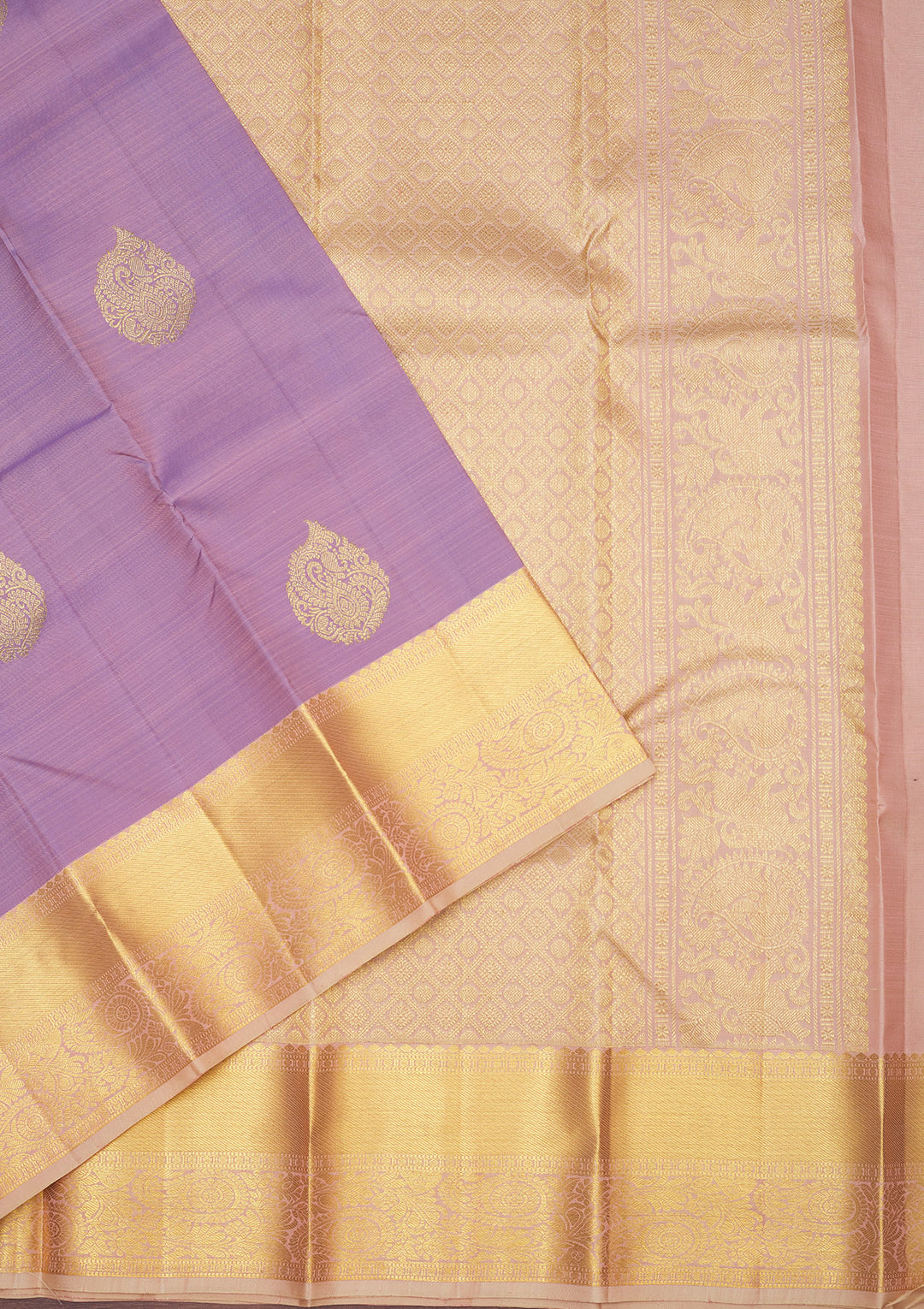 Lavender Zariwork Pure Silk Saree