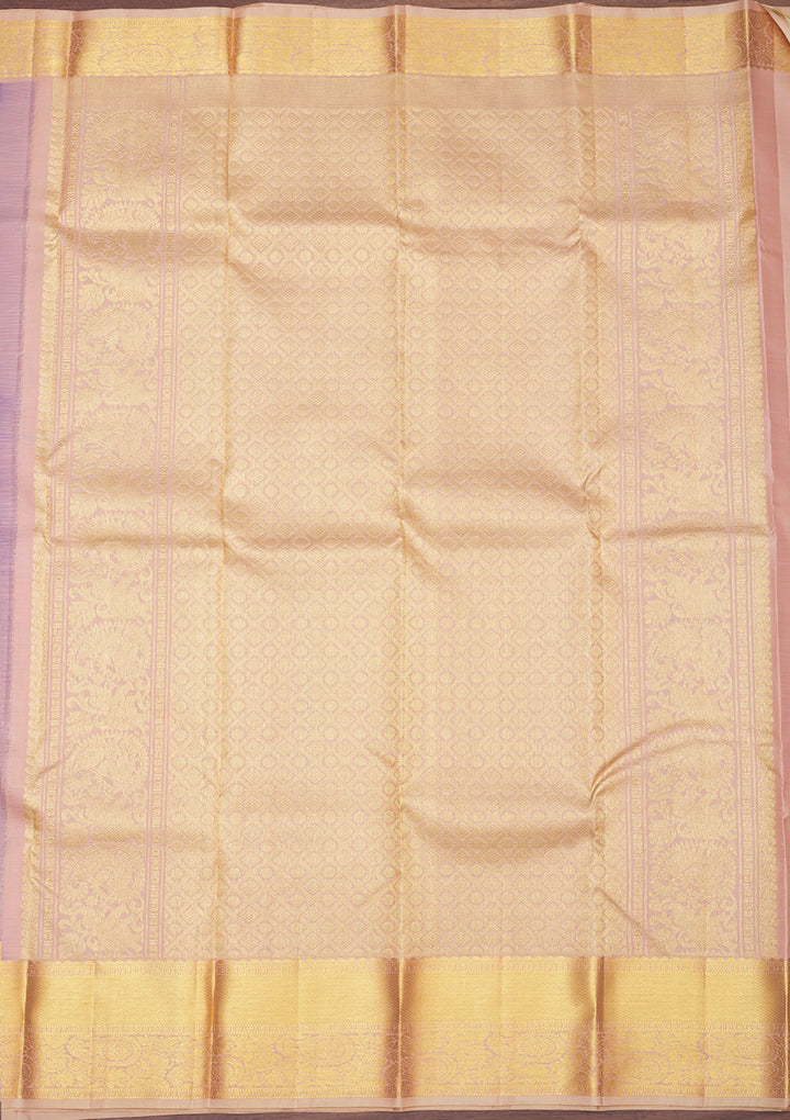 Lavender Zariwork Pure Silk Saree