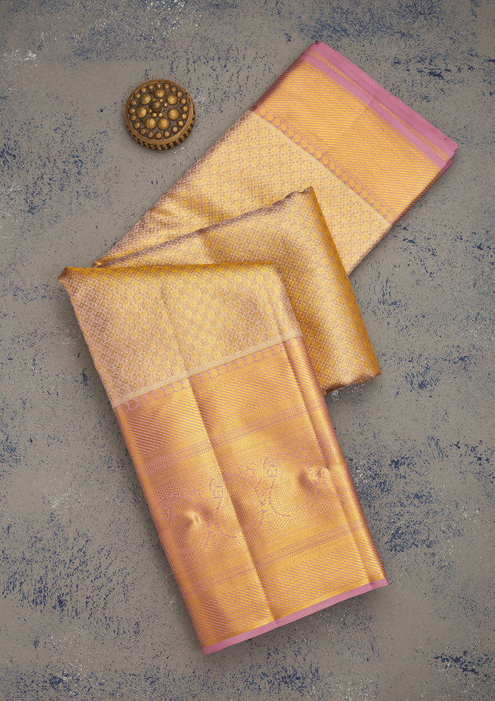 Lavender Zariwork Pure Silk Saree