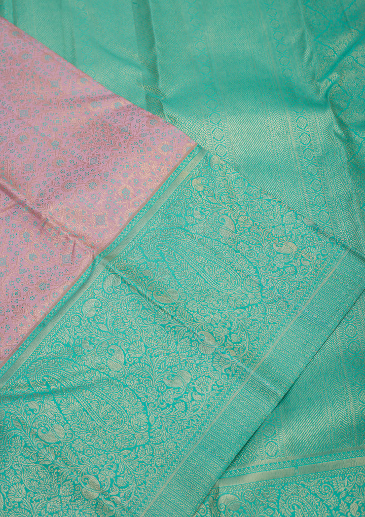 Lavender Zariwork Pure Silk Saree
