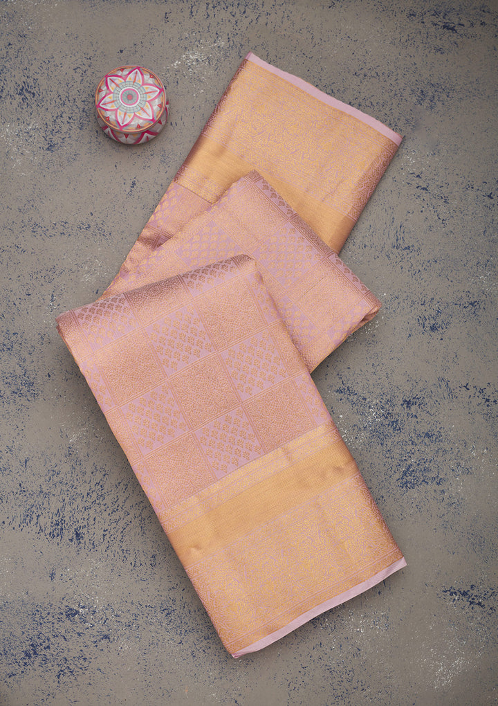 Lavender Zariwork Pure Silk Saree