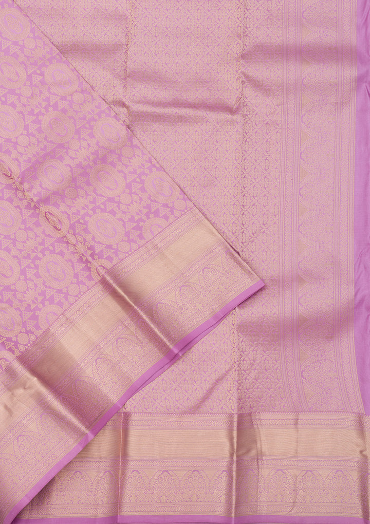 Lavender Zariwork Pure Silk Saree