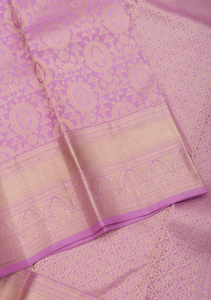 Lavender Zariwork Pure Silk Saree