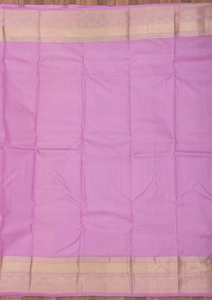Lavender Zariwork Pure Silk Saree