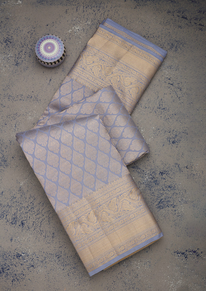 Lavender Zariwork Pure Silk Saree