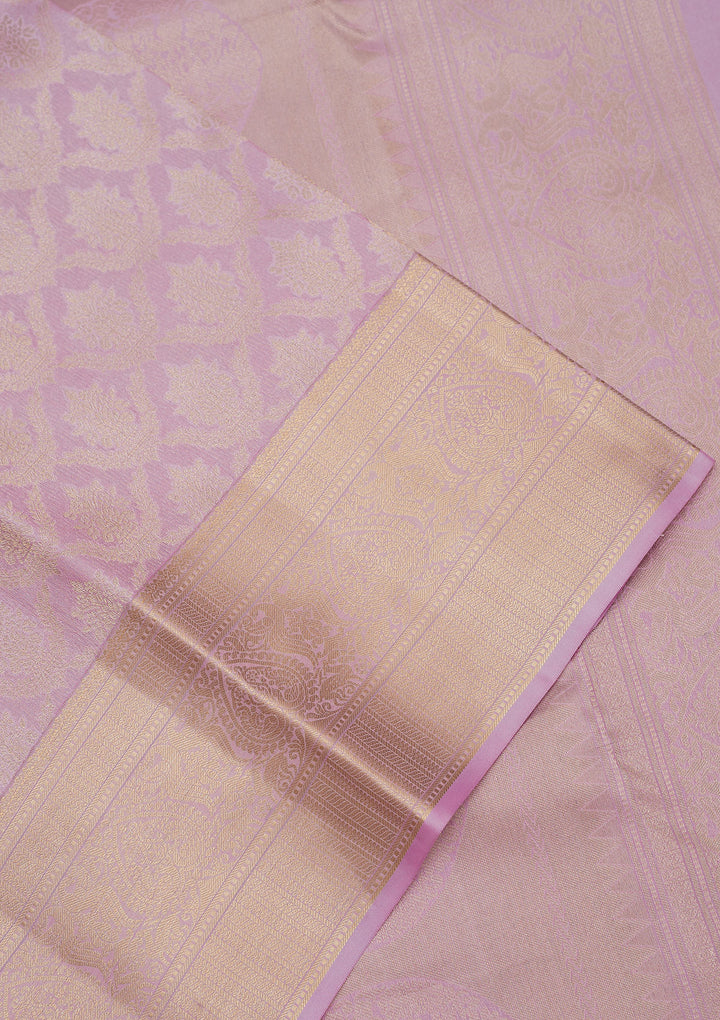 Lavender Zariwork Pure Silk Saree