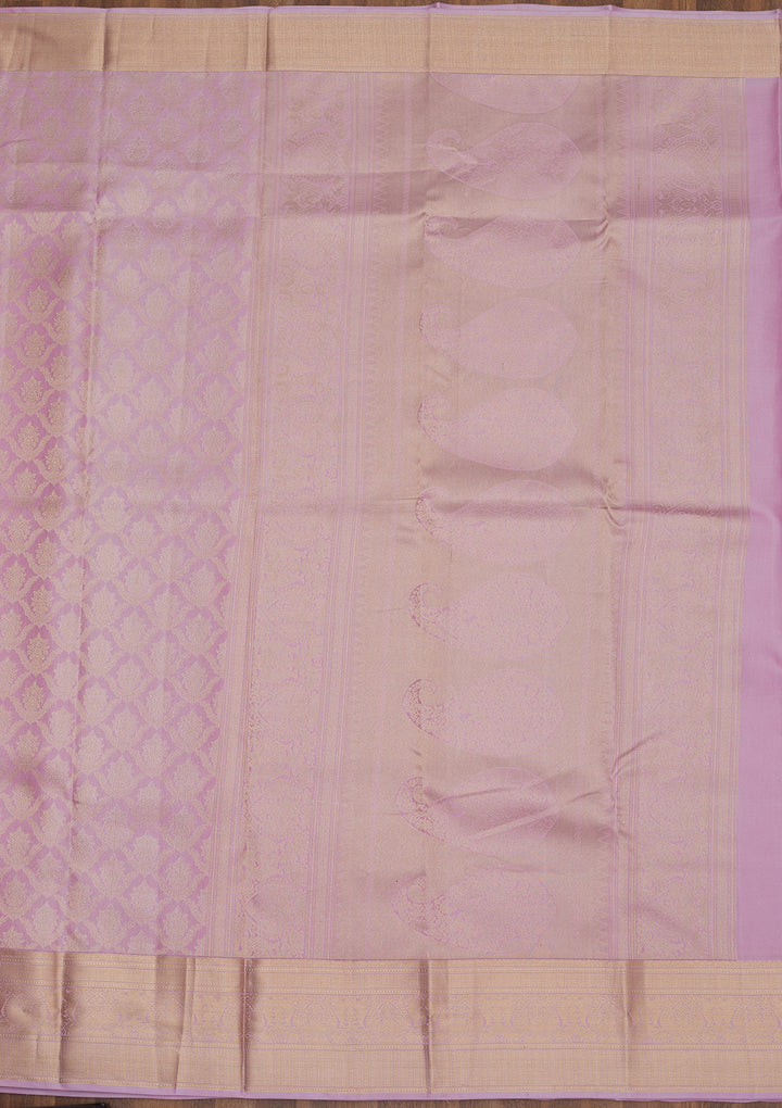 Lavender Zariwork Pure Silk Saree
