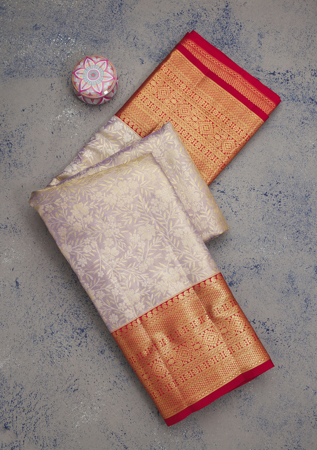 Lavender Zariwork Pure Silk Saree
