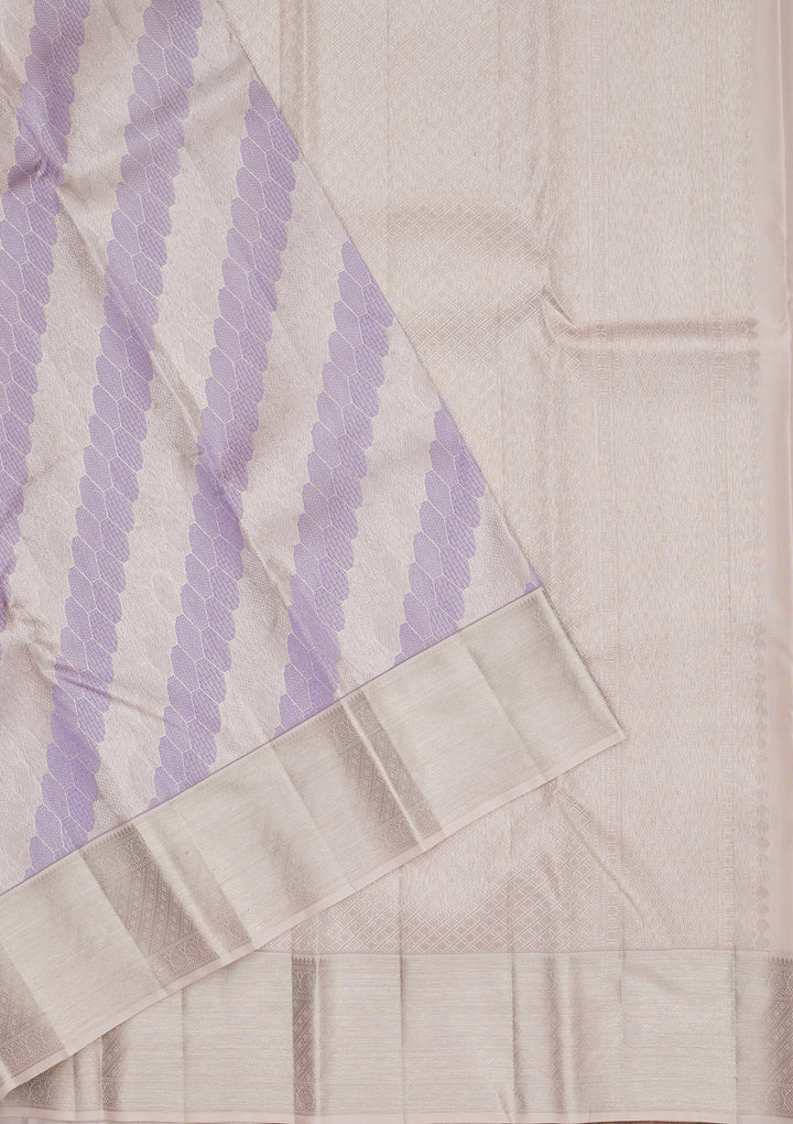Lavender Zariwork Pure Silk Saree