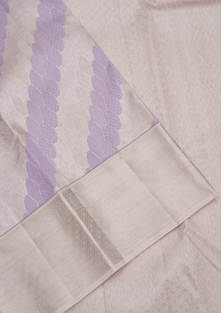 Lavender Zariwork Pure Silk Saree