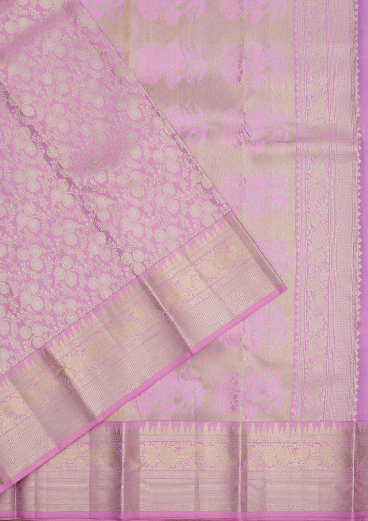 Mauve Zariwork Pure Silk Saree