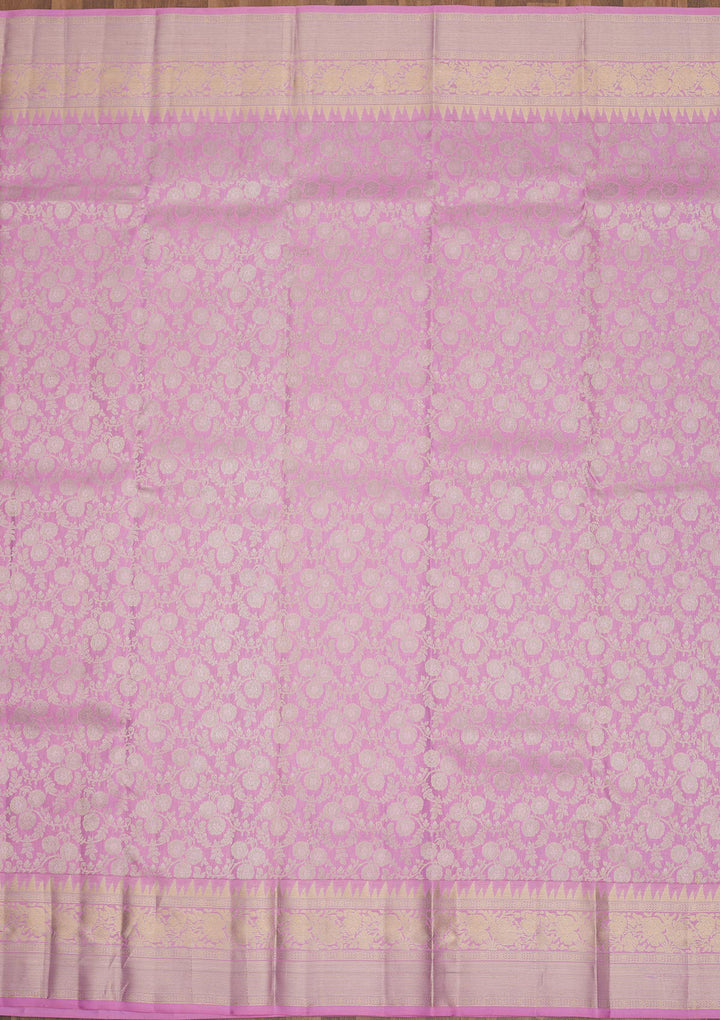 Mauve Zariwork Pure Silk Saree