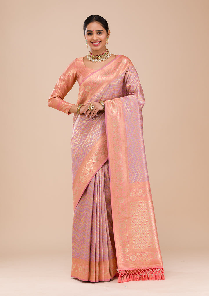 Lavender Zariwork Silk Saree