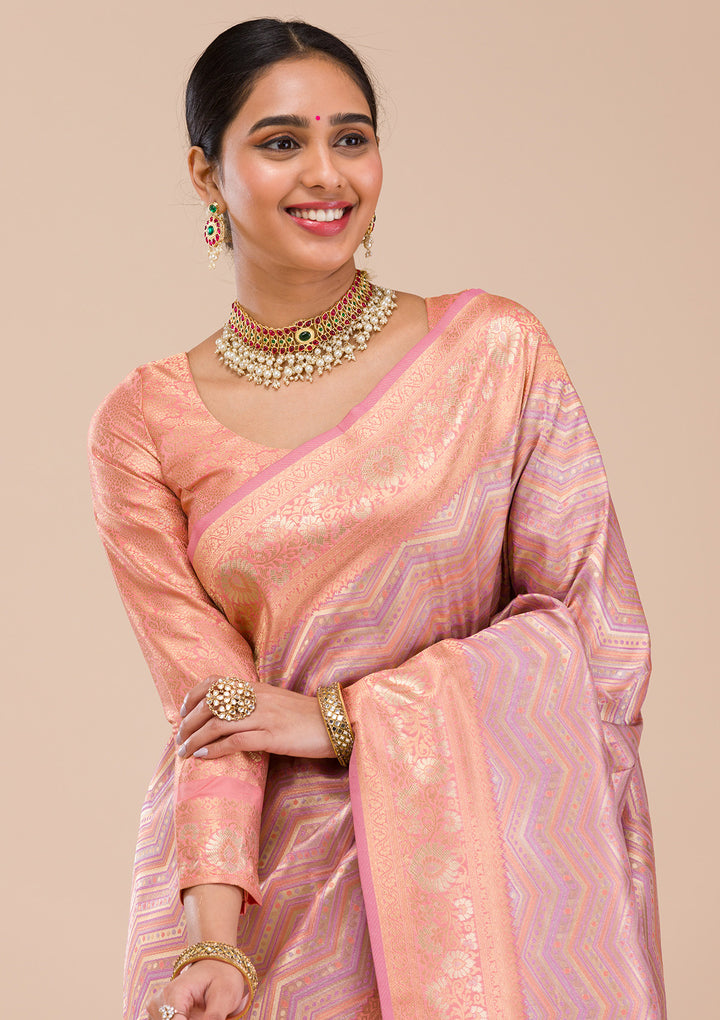 Lavender Zariwork Silk Saree