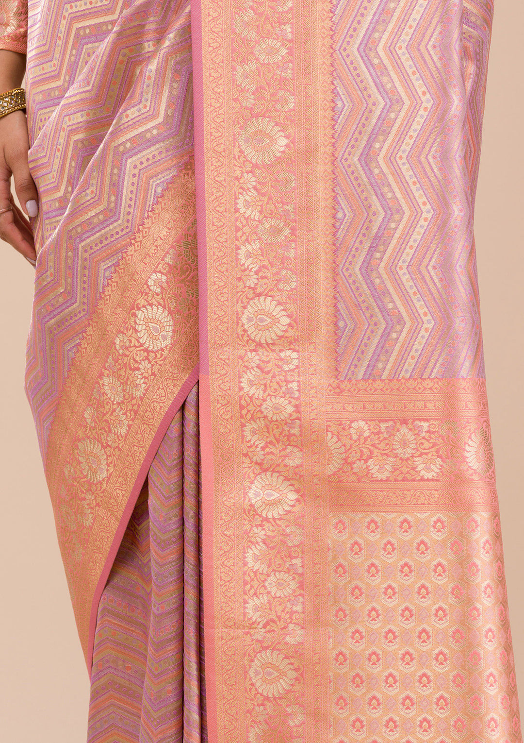 Lavender Zariwork Silk Saree