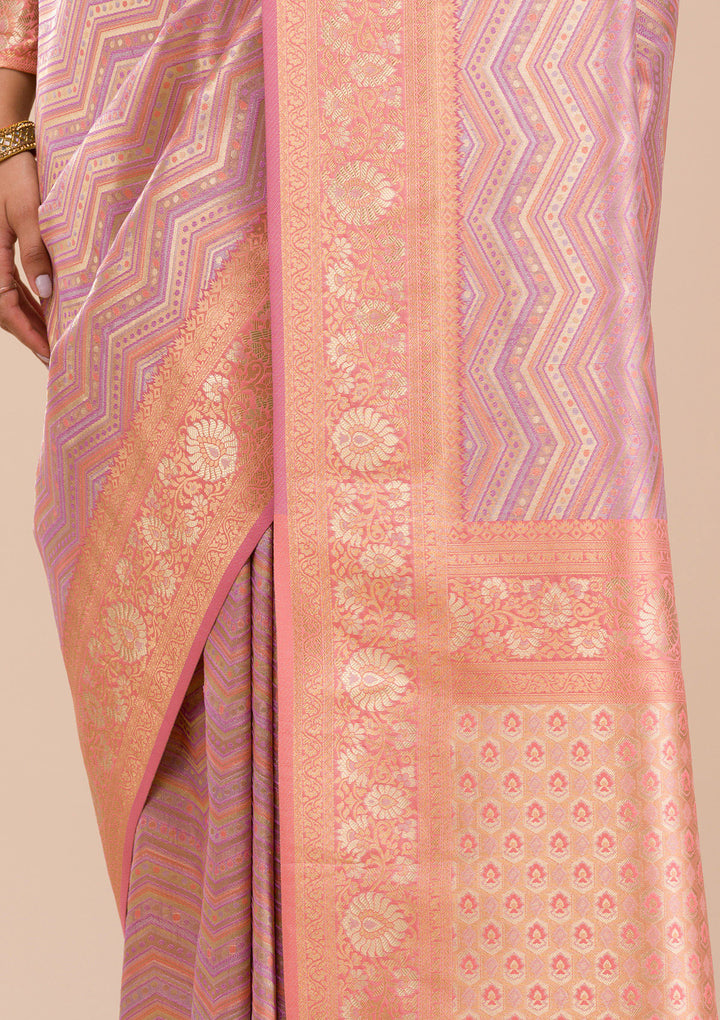 Lavender Zariwork Silk Saree