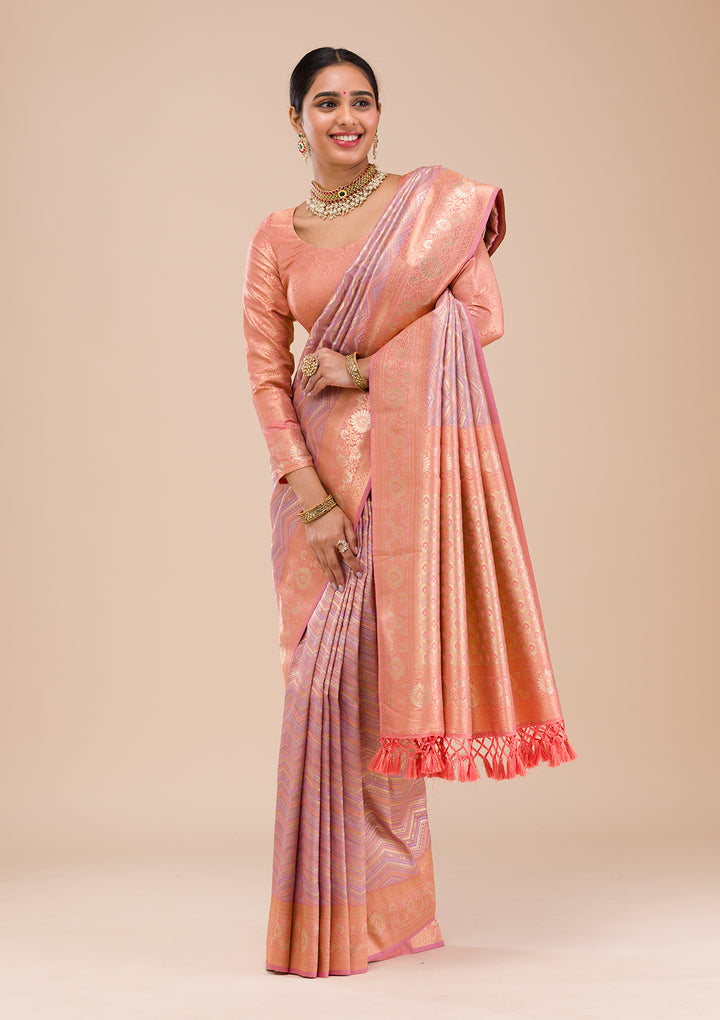 Lavender Zariwork Silk Saree