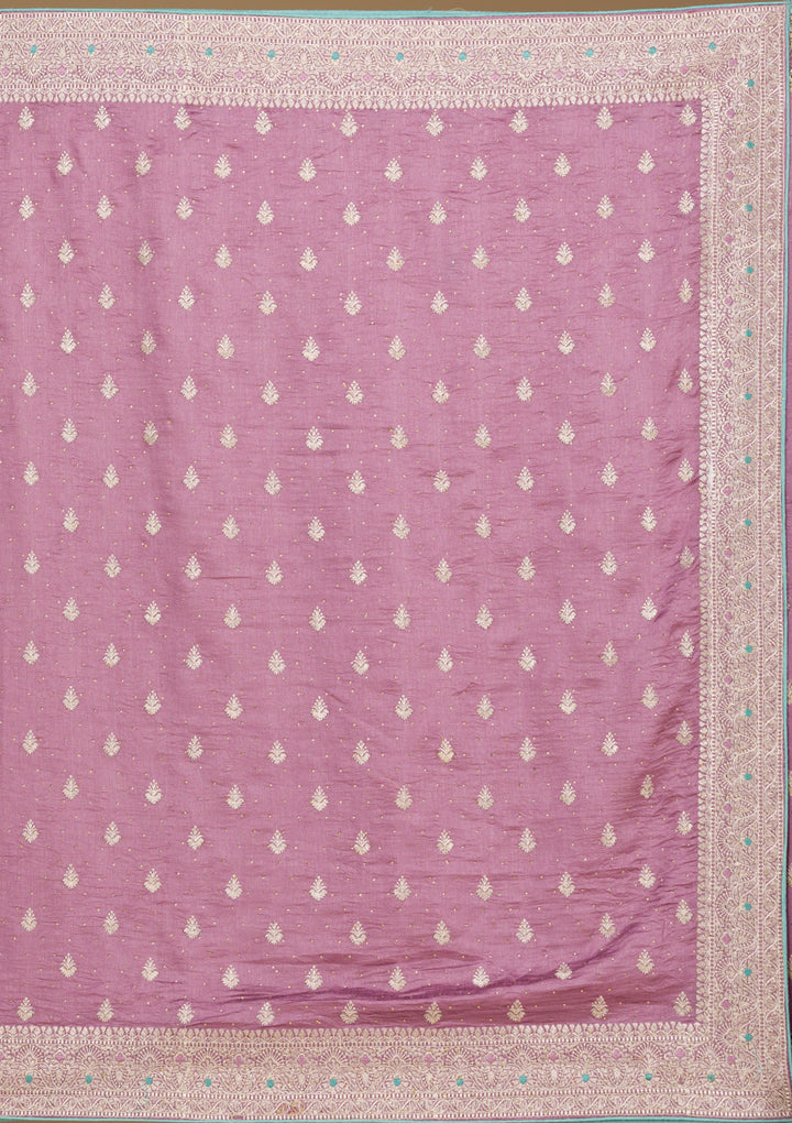 Lavender Zariwork Silk Saree