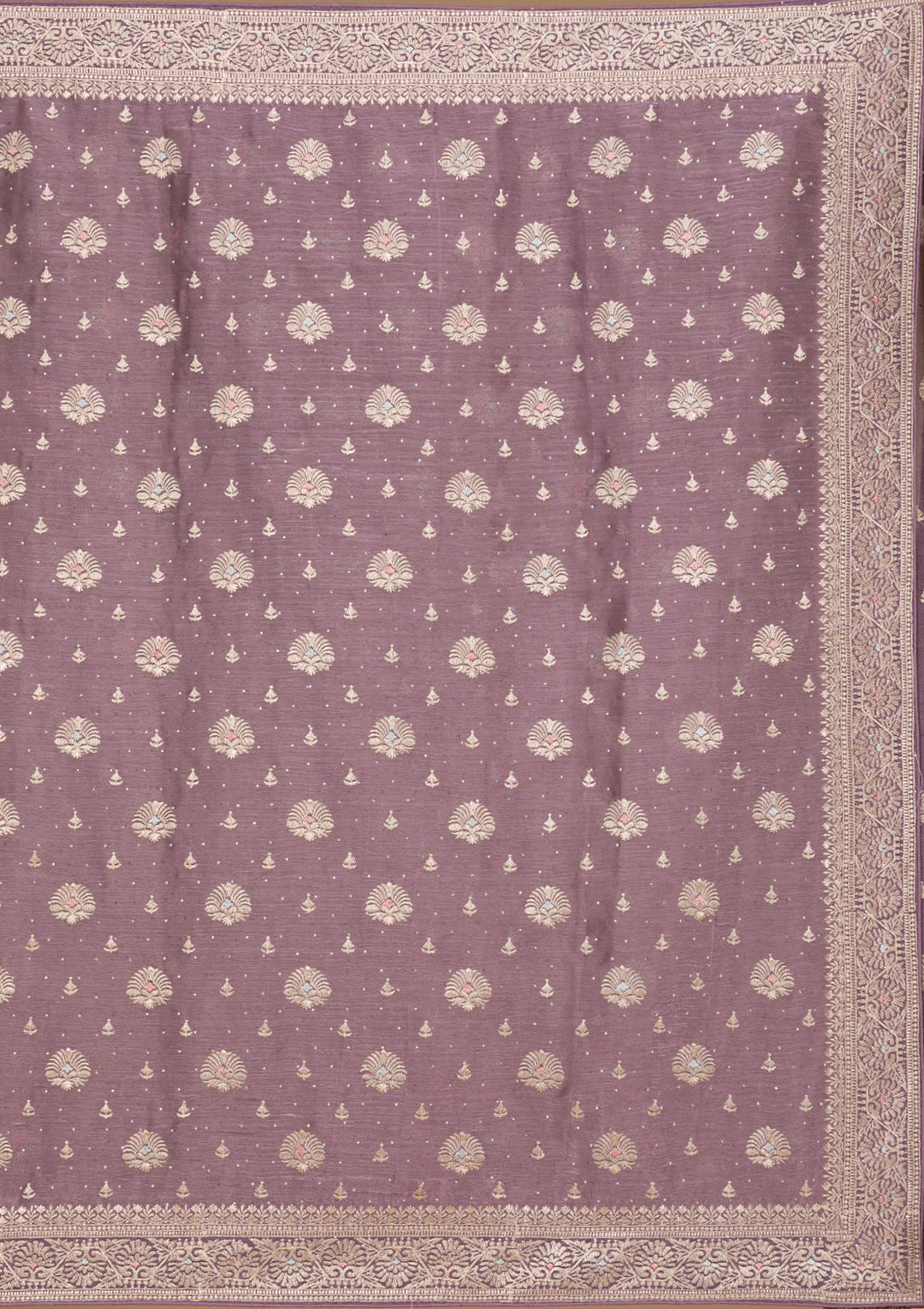 Lavender Zariwork Tissue Saree-Koskii