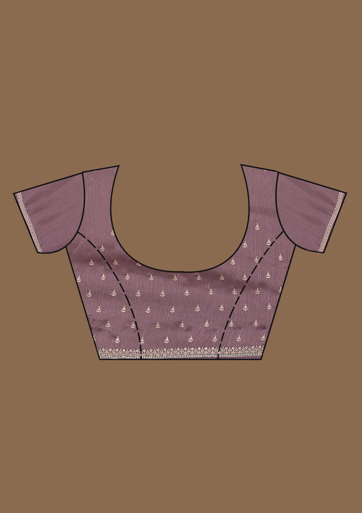 Lavender Zariwork Tissue Saree-Koskii