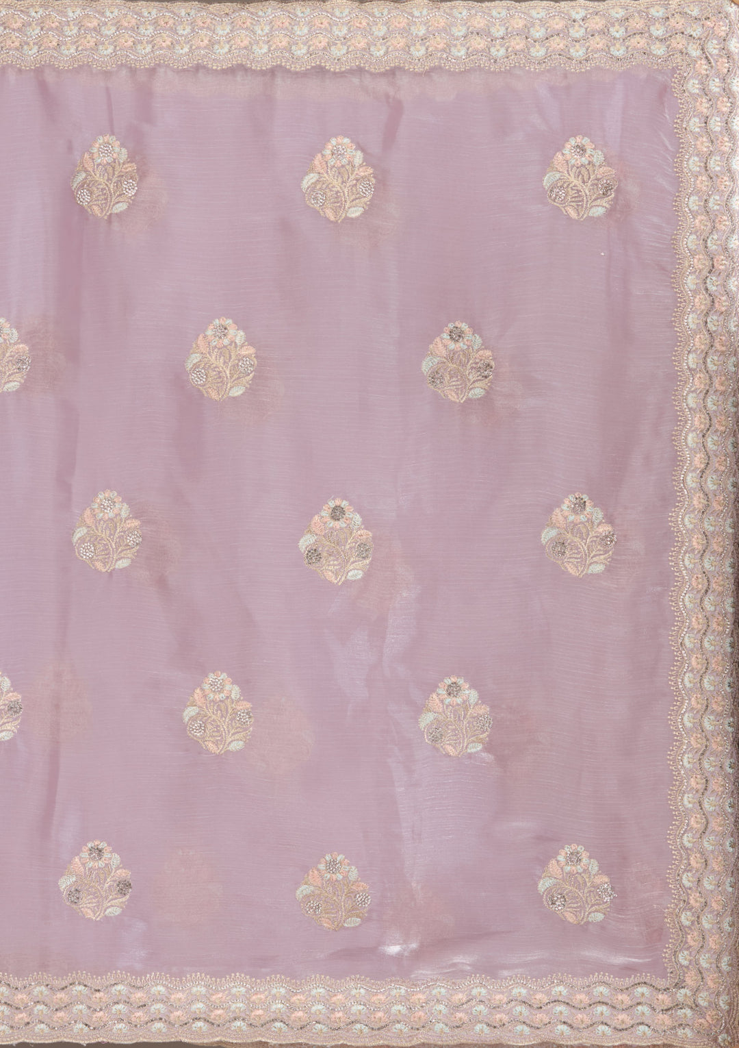 Lavender Zariwork Tissue Saree