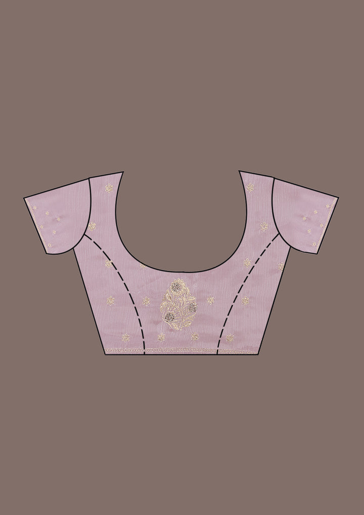 Lavender Zariwork Tissue Saree