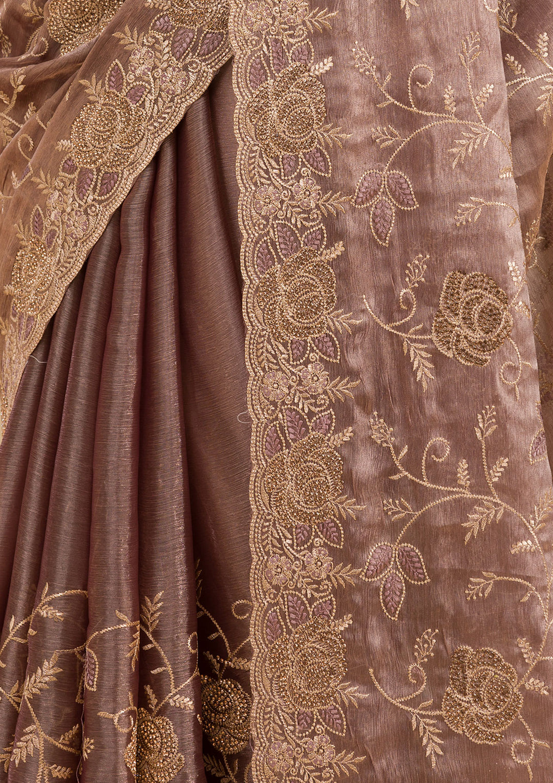Lavender Zariwork Tissue Saree