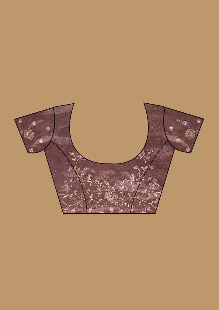 Lavender Zariwork Tissue Saree