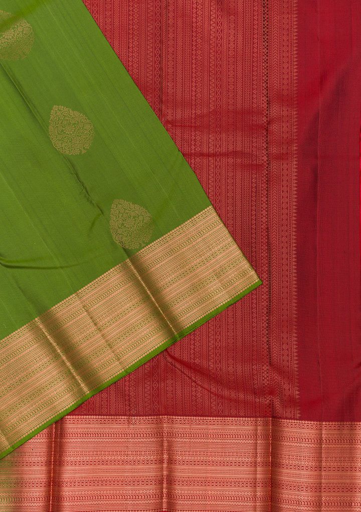 Leaf Green Zariwork Kanjivaram Pure Silk Saree